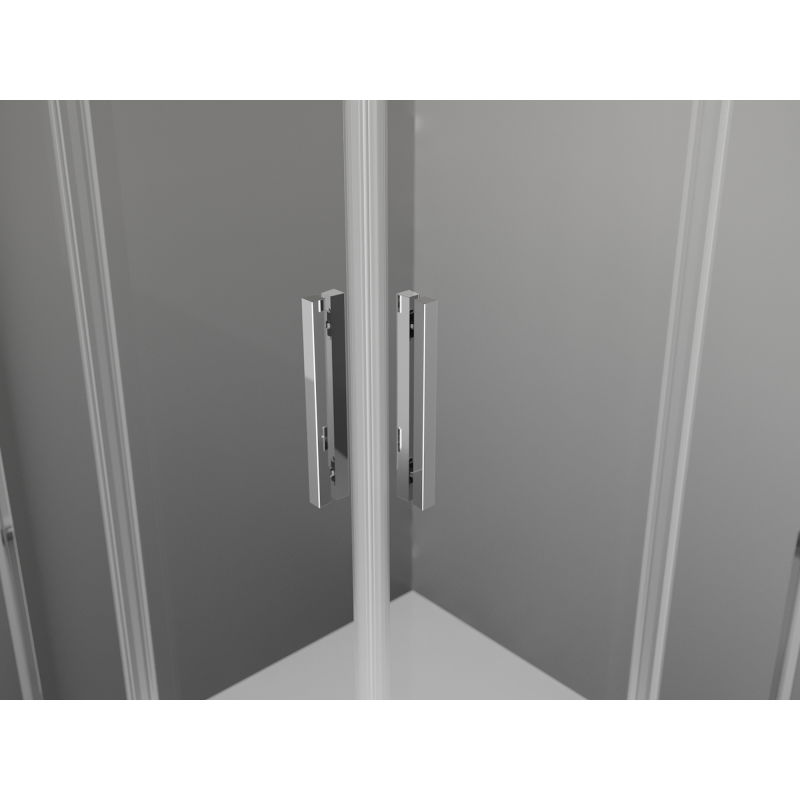 Mexen Exo cabină de duș pătrată cu uși batante 80 x 80 cm, transparent, crom - 8110-080-080-01-00