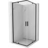 Mexen Exo-R Duo cabină de duș pătrată cu ușă batantă 80 x 80 cm, transparentă, neagră - 8110-080-080-70-00