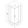 Mexen Exo-R Duo cabină de duș pătrată cu ușă batantă 80 x 80 cm, transparentă, neagră - 8110-080-080-70-00