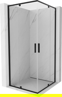 Mexen Exo cabină de duș pătrată cu uși batante 100 x 100 cm, transparent, negru - 8110-100-100-70-00
