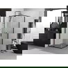 Mexen Exo cabină de duș pătrată cu uși batante 100 x 100 cm, transparent, negru - 8110-100-100-70-00