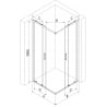 Mexen Exo cabină de duș pătrată culisantă 70 x 70 cm, transparentă, crom - 8111-070-070-01-00