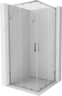 Mexen Exo cabină de duș pătrată glisantă 90 x 90 cm, transparentă, crom - 8111-090-090-01-00