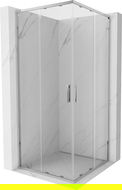 Mexen Exo cabină de duș pătrată culisantă 100 x 100 cm, transparent, crom - 8111-100-100-01-00