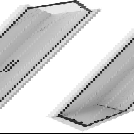 Mexen Exo cabină de duș pătrată culisantă 70 x 70 cm, transparentă, neagră - 8111-070-070-70-00