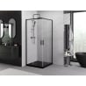 Mexen Exo cabină de duș pătrată cu uși glisante 80 x 80 cm, transparent, neagră - 8111-080-080-70-00