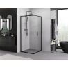 Mexen Exo cabină de duș pătrată cu uși glisante 80 x 80 cm, transparent, neagră - 8111-080-080-70-00