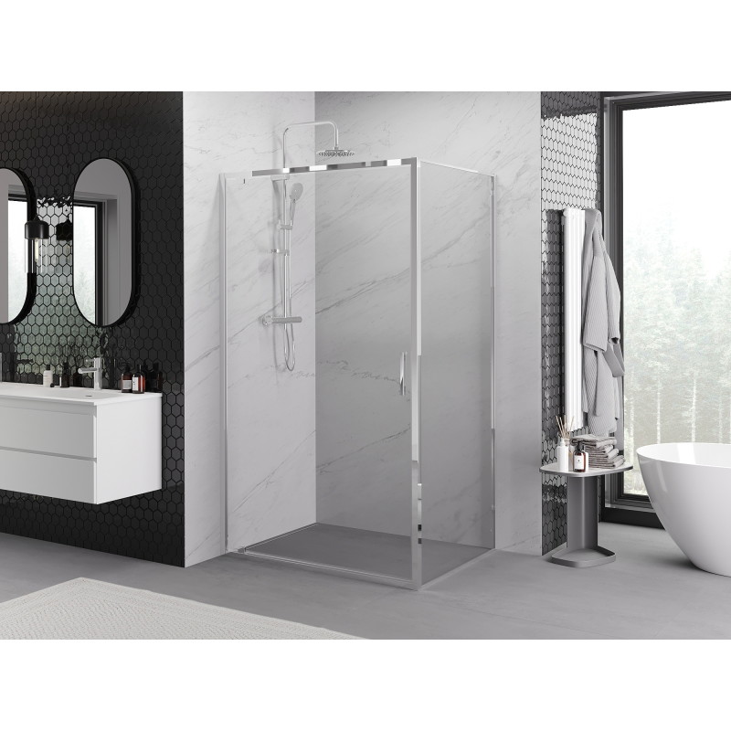 Mexen Exo-BR nyíló zuhanykabin 75 x 80 cm, átlátszó, króm - 8181-075-080-01-00
