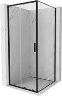 Mexen Exo-S 100 x 100 cm-es tolóajtós zuhanyfülke, átlátszó, fekete - 8151-100-100-70-00