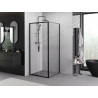 Mexen Exo-S 100 x 100 cm-es tolóajtós zuhanyfülke, átlátszó, fekete - 8151-100-100-70-00
