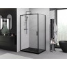 Mexen Exo-BR cabina de duș cu uși batante 75 x 70 cm, transparentă, neagră - 8181-075-070-70-00