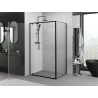 Mexen Exo cabină de duș pivotantă 85 x 75 cm, transparentă, neagră - 8181-085-075-70-00