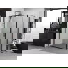 Mexen Exo cabină de duș cu uși pivotante 95 x 85 cm, transparent, negru - 8181-095-085-70-00