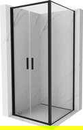 Mexen Exo cabină de duș cu ușă rabatabilă 70 x 70 cm, transparentă, neagră - 814-070-070-70-00