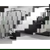 Mexen Exo cabină de duș cu uși pivotante 95 x 85 cm, transparent, negru - 8181-095-085-70-00