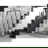 Mexen Exo cabină de duș cu uși pivotante 95 x 85 cm, transparent, negru - 8181-095-085-70-00
