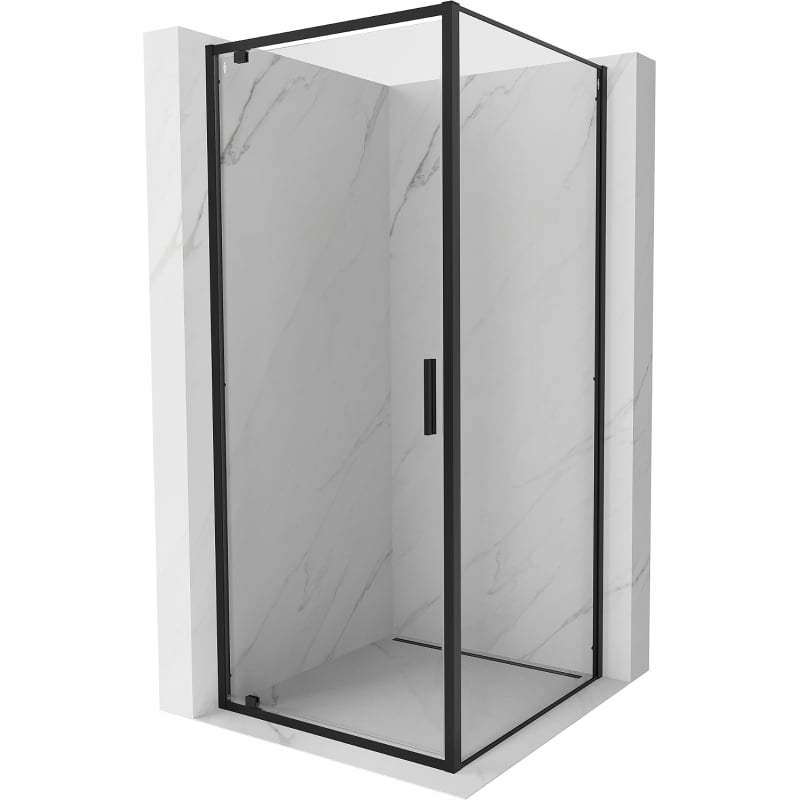 Mexen Exo-BR cabina de duș batantă 90 x 90 cm, transparentă, neagră - 8181-090-090-70-00