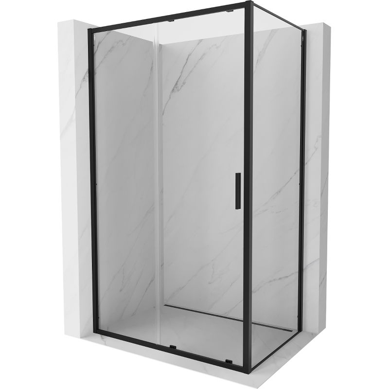 Mexen Exo cabină de duș glisantă 155 x 70 cm, transparentă, neagră - 8151-155-070-70-00
