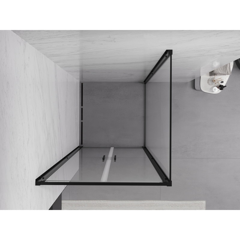 Mexen Exo-B Duo cabina de duș batantă 80 x 80 cm, transparentă, neagră - 814-080-080-70-00