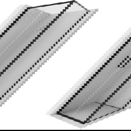 Mexen Exo cabină de duș cu ușă batantă 80 x 80 cm, transparentă, neagră - 814-080-080-70-00