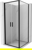 Mexen Exo cabină de duș cu ușă batantă 80 x 80 cm, transparentă, neagră - 814-080-080-70-00