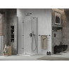 Mexen Lima cabina de duș pliabilă 80 x 80 cm, transparentă, neagră + cadă de duș Flat, albă - 856-080-080-70-00-4010B