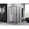 Mexen Exo cabină de duș batantă 75 x 95 cm, transparentă, neagră - 8181-075-095-70-00