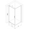Mexen Exo-BR 95 x 100 cm-es, átlátszó, fekete nyíló zuhanykabin - 8181-095-100-70-00