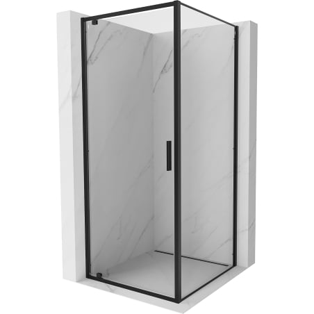 Mexen Exo cabină de duș cu ușă batantă 95 x 95 cm, transparent, neagră - 8181-095-095-70-00