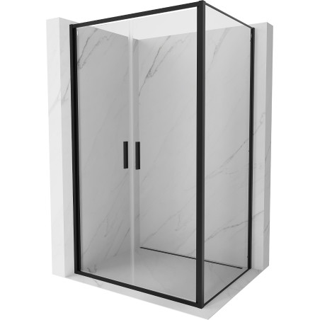 Mexen Exo-B Duo cabină de duș cu uși batante 100 x 70 cm, transparentă, neagră - 814-100-070-70-00