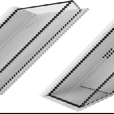 Mexen Exo cabină de duș cu ușă batantă 70 x 85 cm, transparent, neagră - 814-070-085-70-00