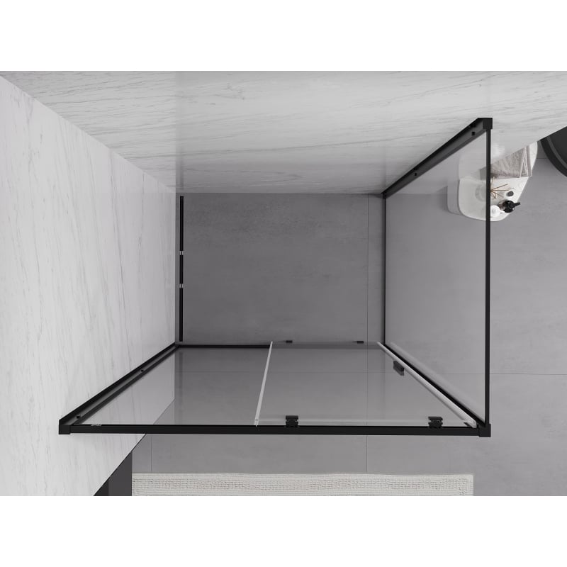 Mexen Exo-S cabină de duș glisantă 155 x 80 cm, transparentă, neagră - 8151-155-080-70-00