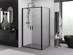Mexen Exo cabină de duș pivotantă 70 x 95 cm, transparentă, neagră - 814-070-095-70-00