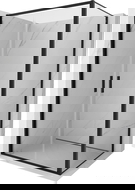 Mexen Exo 90 x 95 cm-es nyitható zuhanykabin, átlátszó, fekete - 814-090-095-70-00