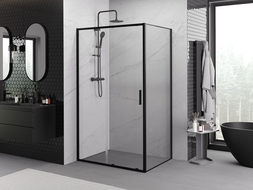 Mexen Exo cabină de duș culisantă 140 x 85 cm, transparentă, neagră - 8151-140-085-70-00