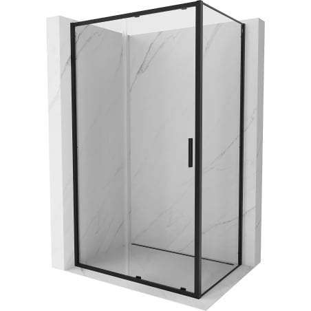 Mexen Exo tolóajtós zuhanyfülke 120 x 90 cm, átlátszó, fekete - 8151-120-090-70-00
