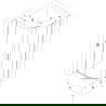 Mexen Exo cabină de duș semicirculară glisantă 70 x 70 cm, transparentă, crom - 8131-070-070-01-00