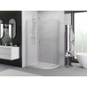 Mexen Exo-S cabina de duș semirotundă asimetrică glisantă 90 x 80 cm, transparent, crom - 8131-090-080-01-00