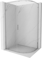 Mexen Exo cabină de duș semirotundă asimetrică glisantă 100 x 80 cm, transparentă, crom - 8131-100-080-01-00