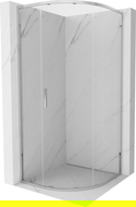 Cabină de duș semicirculară glisantă Mexen Exo 100 x 100 cm, transparentă, crom - 8131-100-100-01-00