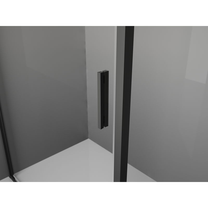 Mexen Exo tolóajtós zuhanykabin 150 x 90 cm, átlátszó, fekete - 8151-150-090-70-00