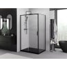 Mexen Exo 160 x 90 cm-es tolóajtós zuhanykabin, átlátszó, fekete - 8151-160-090-70-00
