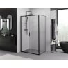 Mexen Exo 160 x 90 cm-es tolóajtós zuhanykabin, átlátszó, fekete - 8151-160-090-70-00