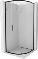 Mexen Exo félköríves zuhanykabin tolóajtóval 70 x 70 cm, átlátszó, fekete - 8131-070-070-70-00