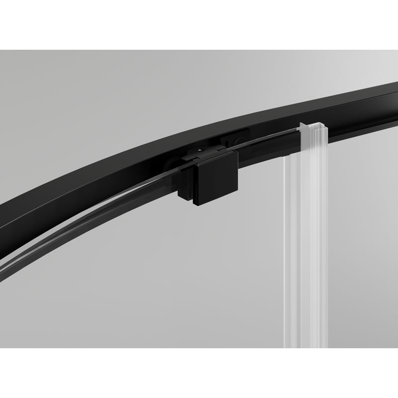 Mexen Exo félköríves, tolóajtós zuhanykabin 80 x 80 cm, átlátszó, fekete - 8131-080-080-70-00