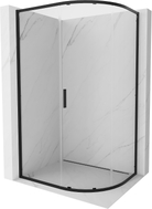 Mexen Exo-S cabina de duș semicirculară asimetrică glisantă 100 x 90 cm, transparentă, neagră - 8131-100-090-70-00