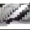 Mexen Exo cabină de duș semicirculară asimetrică glisantă 100 x 80 cm, transparent, negru - 8131-100-080-70-00