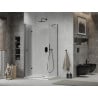 Mexen Lima cabină de duș pliabilă 100 x 90 cm, transparentă, neagră + cadă de duș Flat, albă - 856-100-090-70-00-4010B