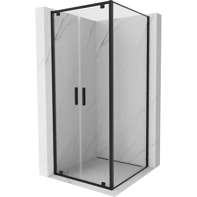 Mexen Exo cabină de duș basculantă 70 x 70 cm, transparentă, neagră - 8182-070-070-70-00
