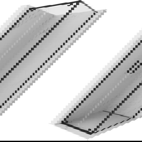 Mexen Exo cabină de duș cu ușă batantă 80 x 80 cm, transparentă, neagră - 8182-080-080-70-00